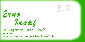 erno kropf business card